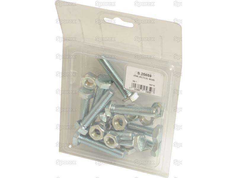 Metric Bolt, Size: M10 x 50mm (Din 960, 934) 10 pcs. Agripak