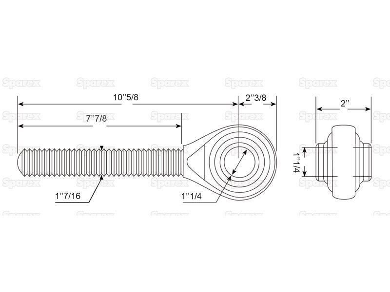 Top Link Ball End - M36x3 Metric - Cat.3