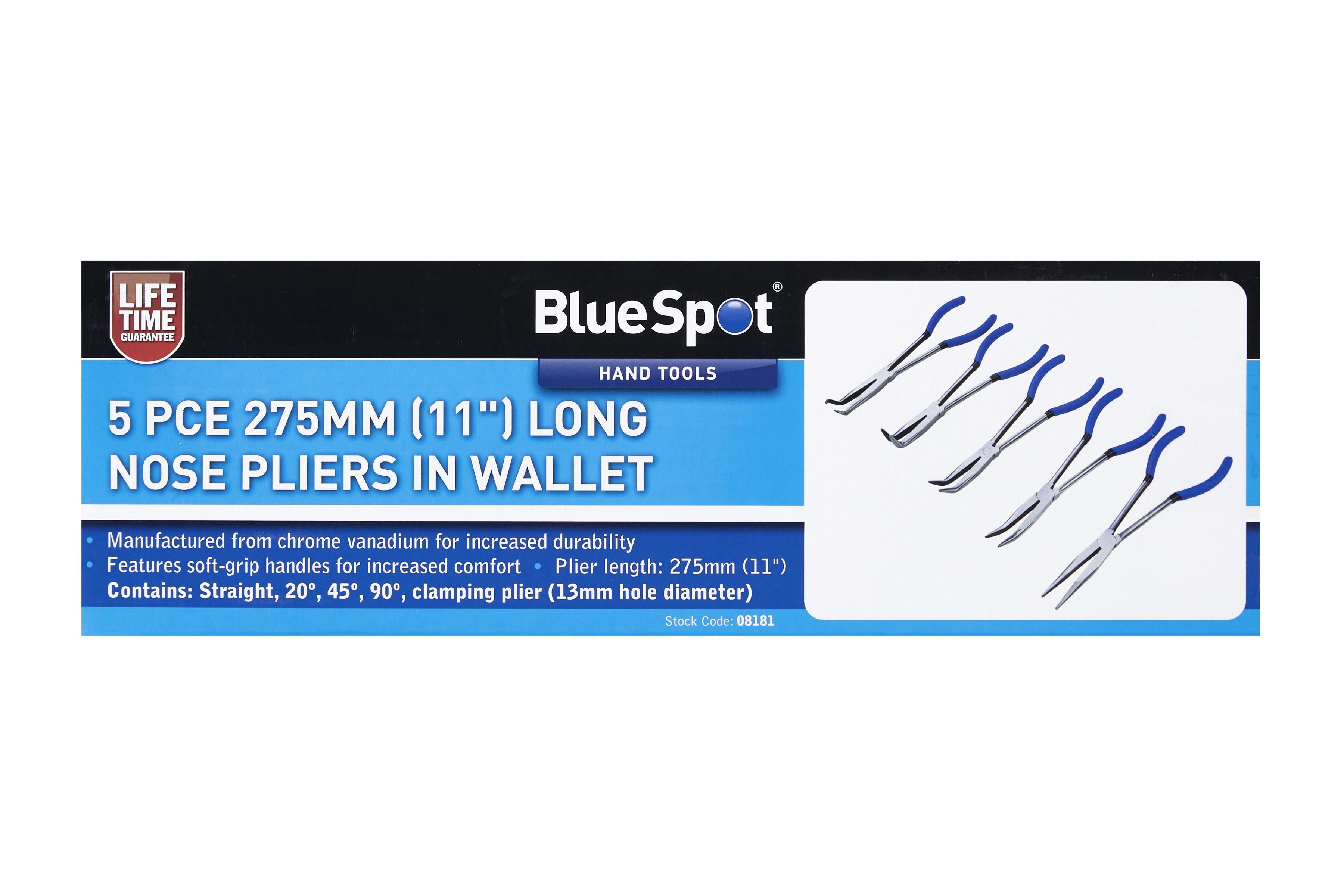 Blue Spot Tools 5 PCE 275mm (11") Long Nose Pliers In Wallet