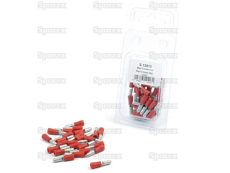 Pre Insulated Bullet Terminal, Double Grip - Male, 4.0mm, Red (0.5 - 1.5mm) (Agripak 25 pcs.)