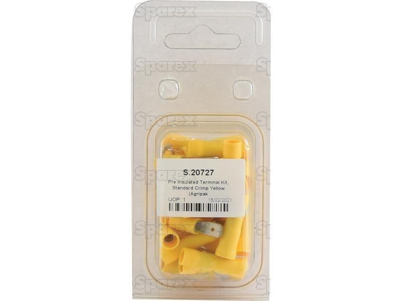 Pre Insulated Terminal Kit, Standard Crimp Yellow (Agripak 50 pcs.)