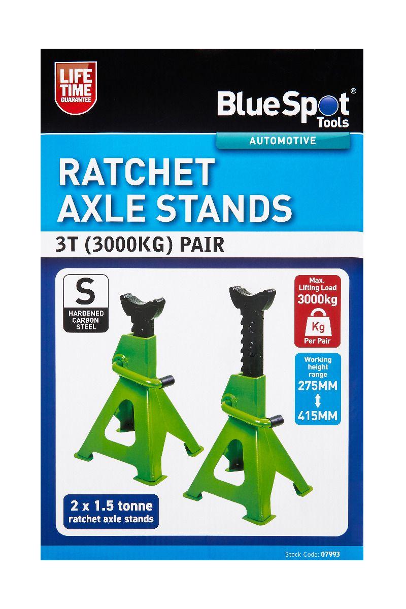 Blue Spot Tools 3T (3000KG) Pair Ratchet Jack Stands