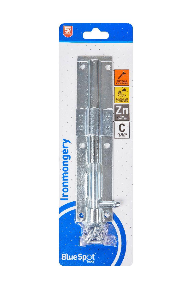 Blue Spot Tools Zinc Plated Tower Bolt 200mm