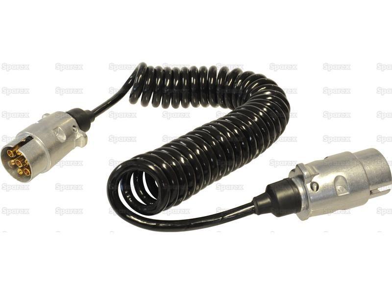 Spiral Extension Cable 3.5M, 7 / 7 Pin, Male / Male