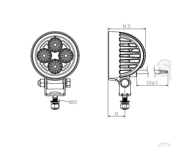 LED Work Light, Interference: Class 1, 900 Lumens, 10-30V ()