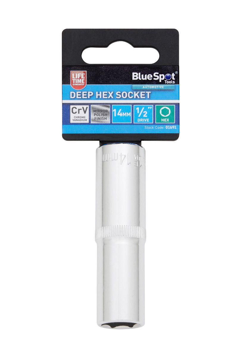 Blue Spot Tools Individual 14mm 1/2" Deep Hex Socket