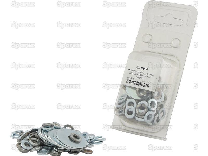 Metric Flat Washers, ID: 6mm (Din 125A) 90 pcs. Agripak