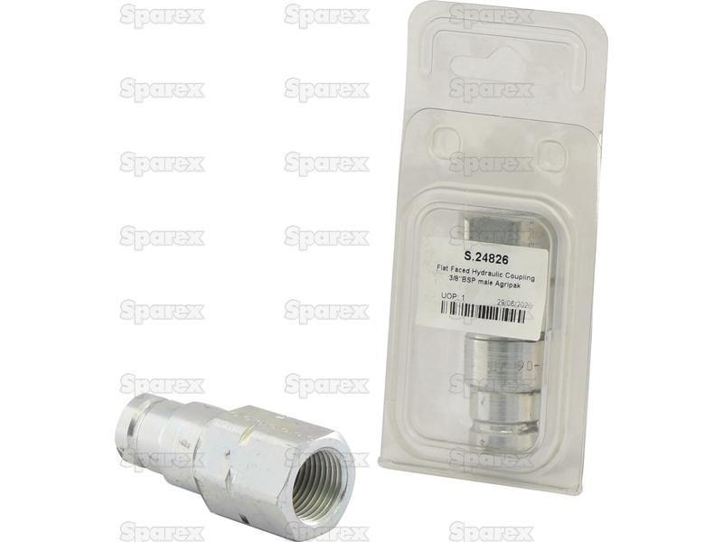 Sparex Flat Faced Coupling Male 3/8'' Body x 3/8'' BSP Female Thread (Agripak 1pc.)