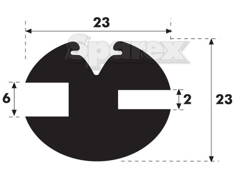Glazing Rubber - H Type for Ford New Holland 4600 (100 Series)