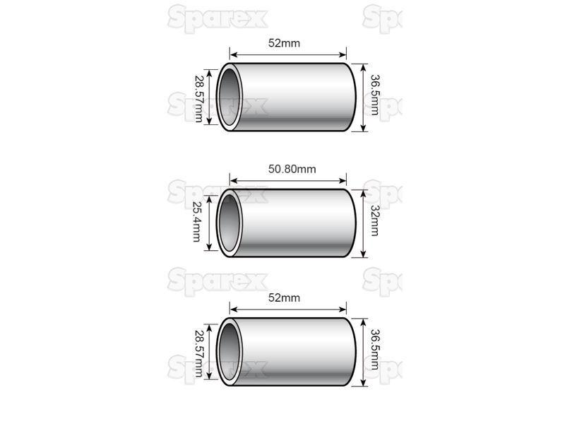 Top and Lower Link Conversion Bushes (Cat. 3 to 2) (3 pcs. Agripak)