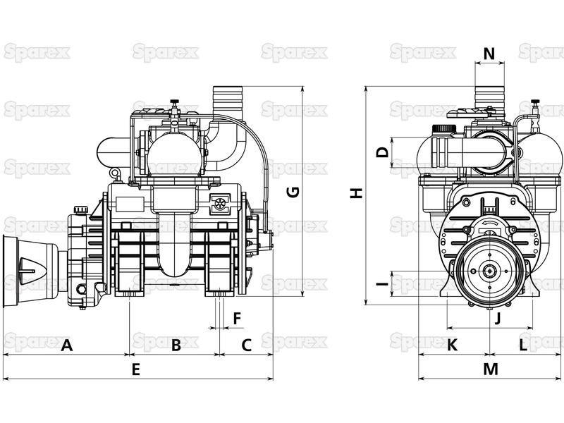 Battioni Pagani Mec 6500 M Cardan Shaft Vacuum Pump | 540 r.p.m
