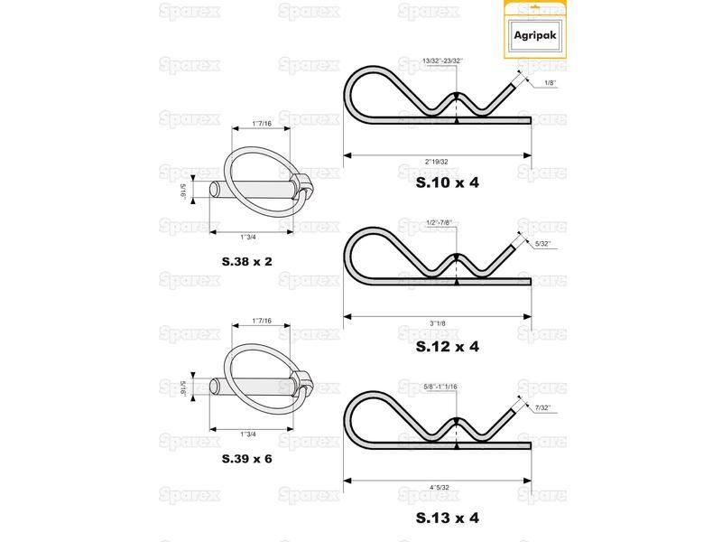 Linch Pin & Grip Clips Combination Pack (20 pcs. Agripak)