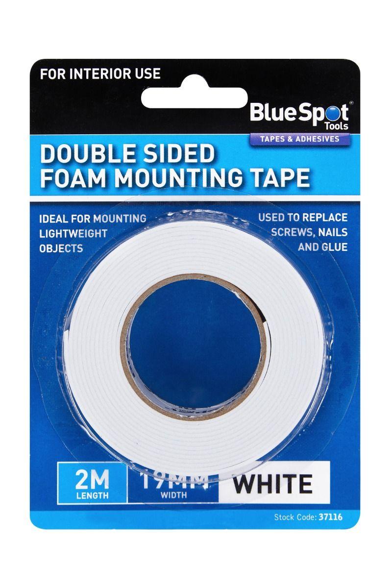 Blue Spot Tools 19mm x 2M White Double Sided Foam Mounting Tape