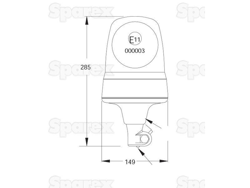 Rotating Halogen Beacon, Flexible Pin, 12V for Case IH JX1070U