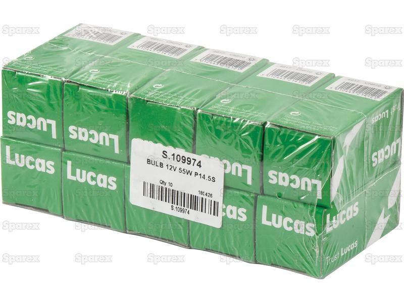 Halogen Plough Bulb, 12V, 55W, P14.5s Base Fiat, John Deere, Lucas, Massey Ferguson, OSRAM, Phillips