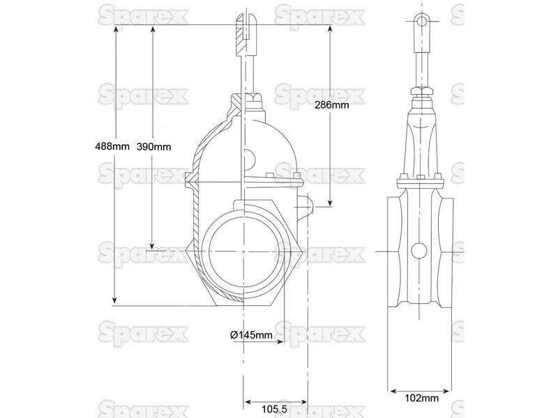 Gate valve - Double threaded - Heavy duty 6''