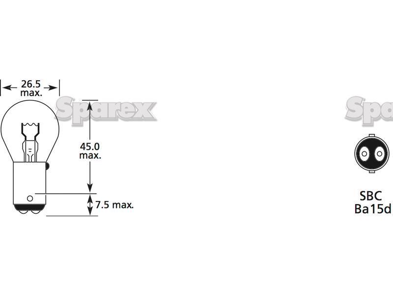 Halogen Side | Indicator Bulb, 12V, 21W, BA15d Base John Deere, Lucas, Massey Ferguson, OSRAM, Phillips