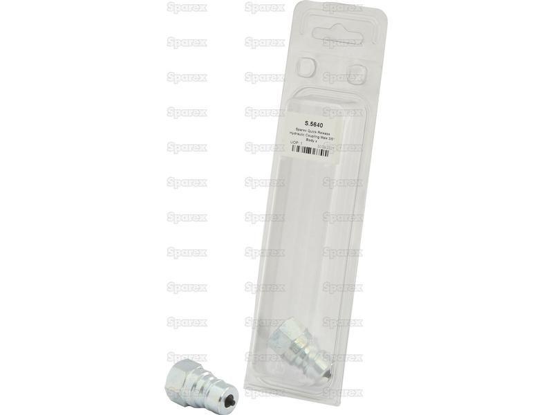 Sparex Quick Release Hydraulic Coupling Male 3/8'' Body x 3/8'' BSP Female Thread (Agripak 1pc.)