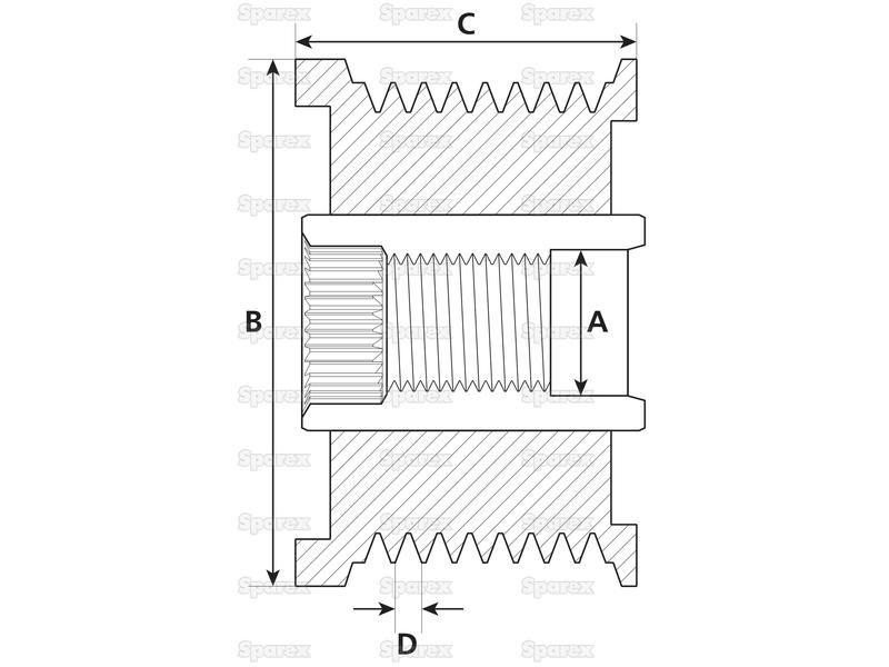 INA Alternator Pulley - Overrunning, Pulley Ø: 56mm for John Deere 6620 (6020 Series)