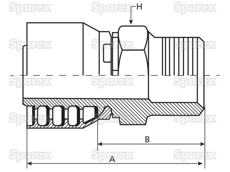Parker NPTF Hose Insert 5/16'' x 3/8'' x 18 Male Straight Pipe PARKER HANNIFIN (10148-6-5)