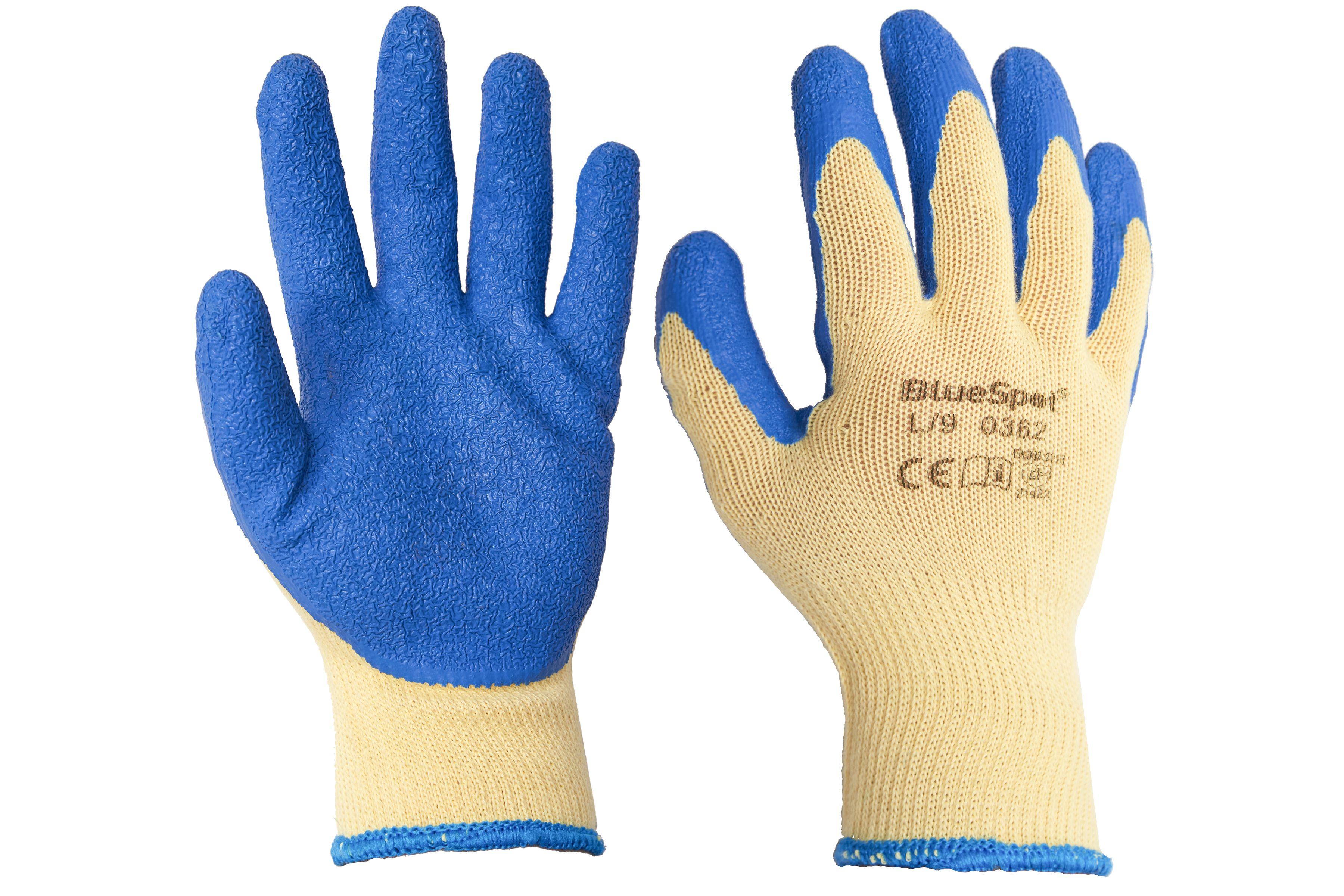 Blue Spot Tools Latex Grip Gloves (Large)