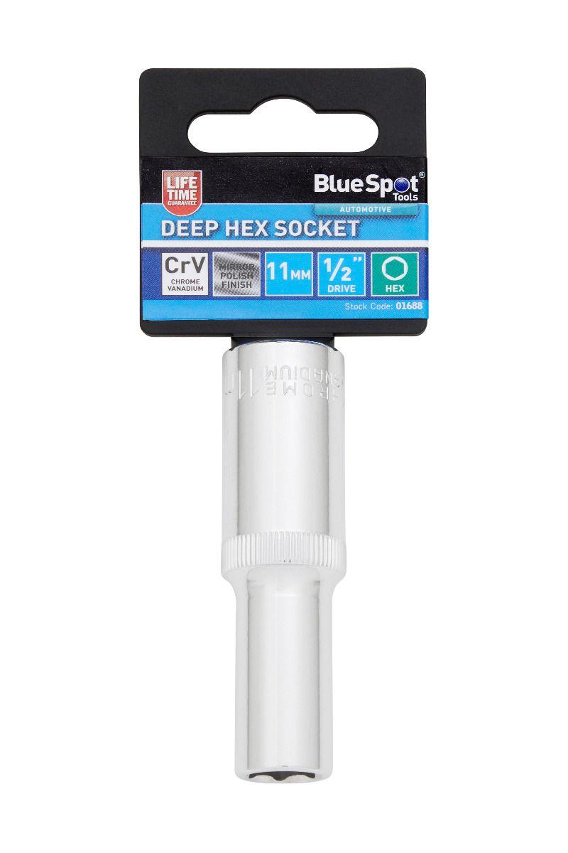 Blue Spot Tools Individual 11mm 1/2" Deep Hex Socket