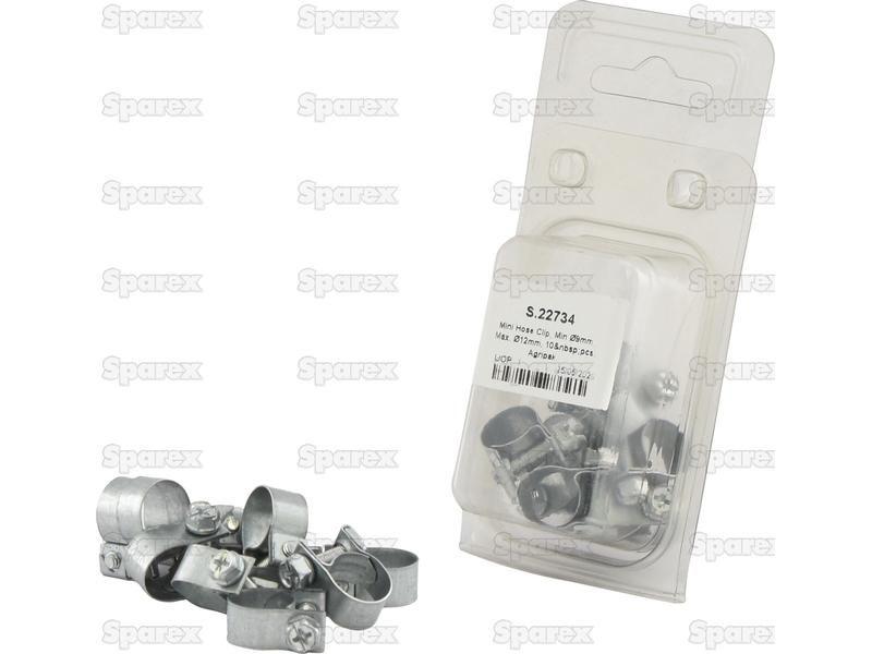 Mini Hose Clip, Min Ø9mm, Max. Ø12mm, 10 pcs. Agripak.