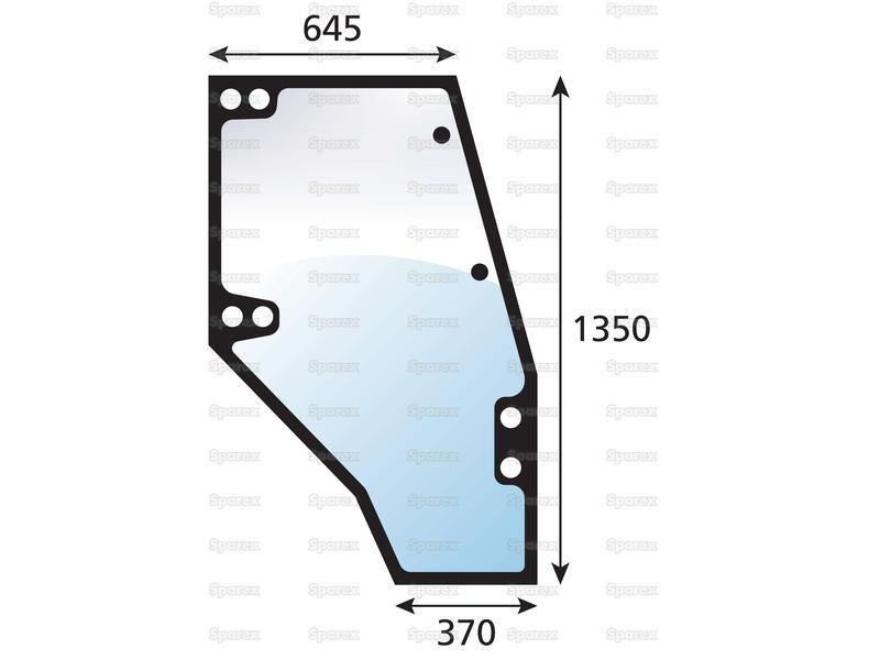 Door Glass RH for Deutz-Fahr (0440 0343, 04400343)