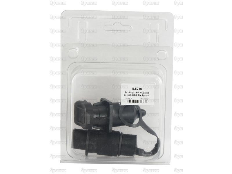 Auxiliary 3 Pin Plug and Socket 4 Bolt Fix Agripak