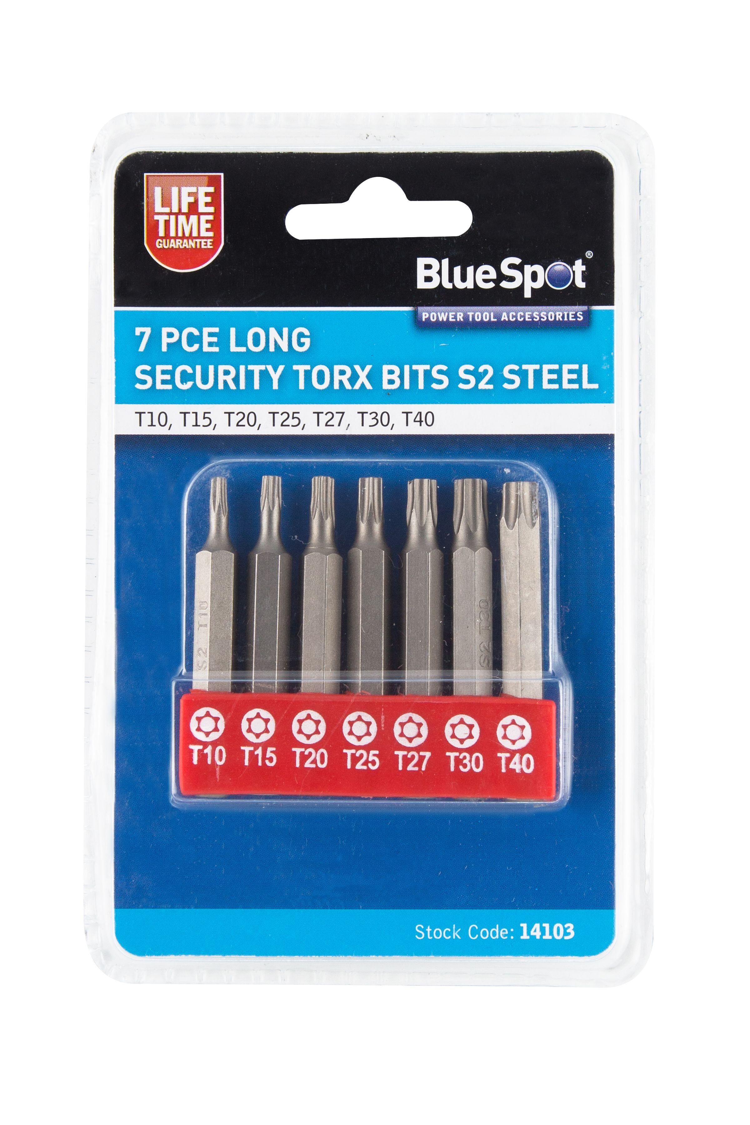 Blue Spot Tools 7 PCE Long Security Torx Bits