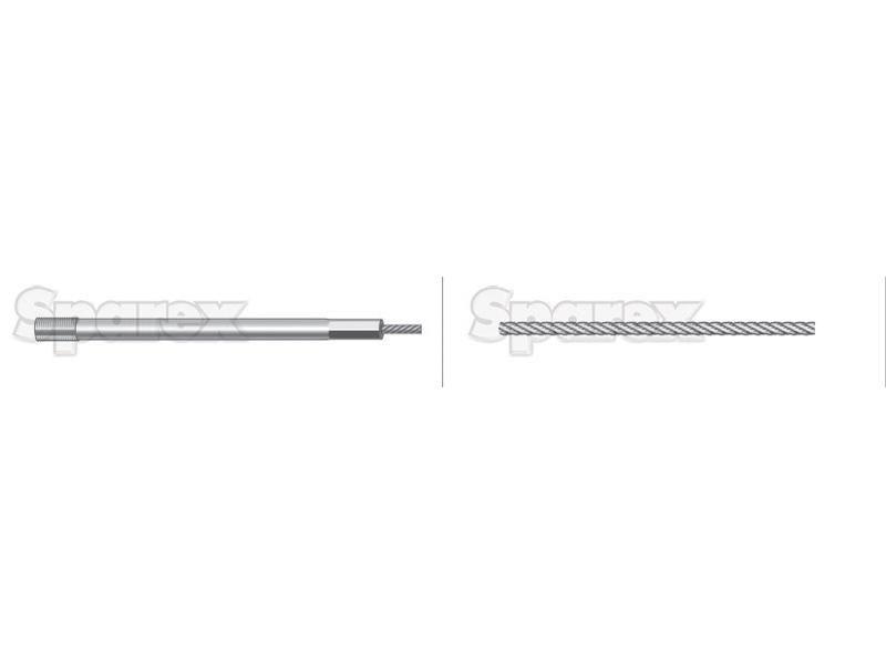 Engine Stop Cable - Length: 960mm, Outer cable length: 830mm. for Case IH