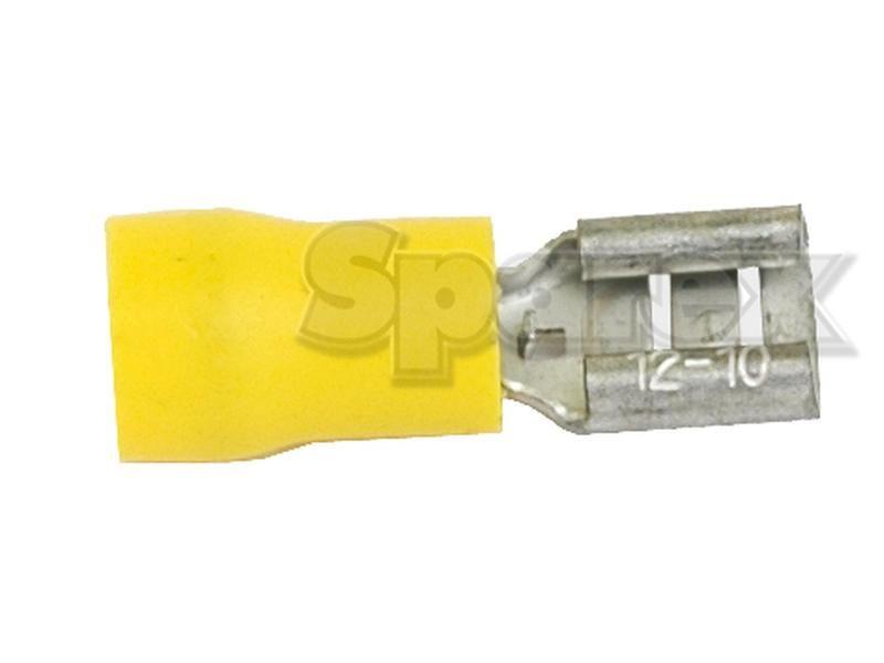 Pre Insulated Spade Terminal, Standard Grip - Female, 6.3mm, Yellow (4.0 - 6.0mm)