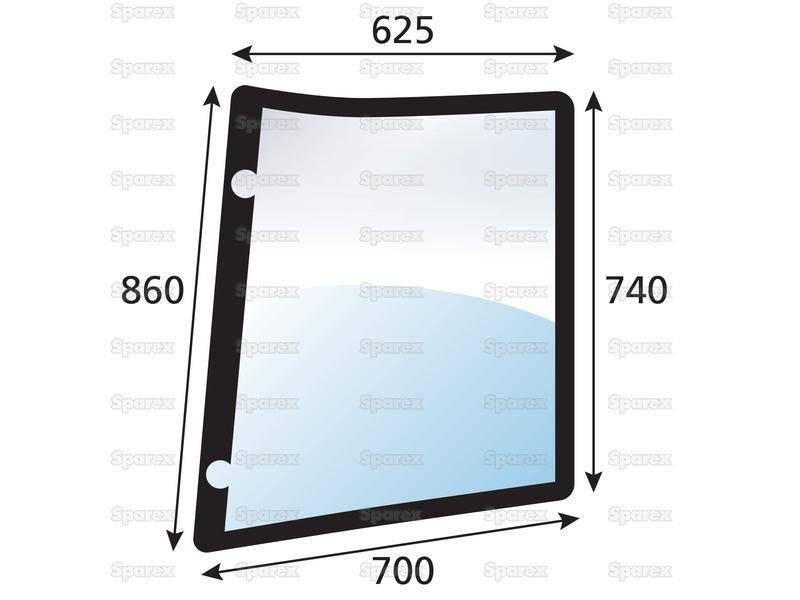 Rear Corner Glass RH for Massey Ferguson 565 (500 Series)