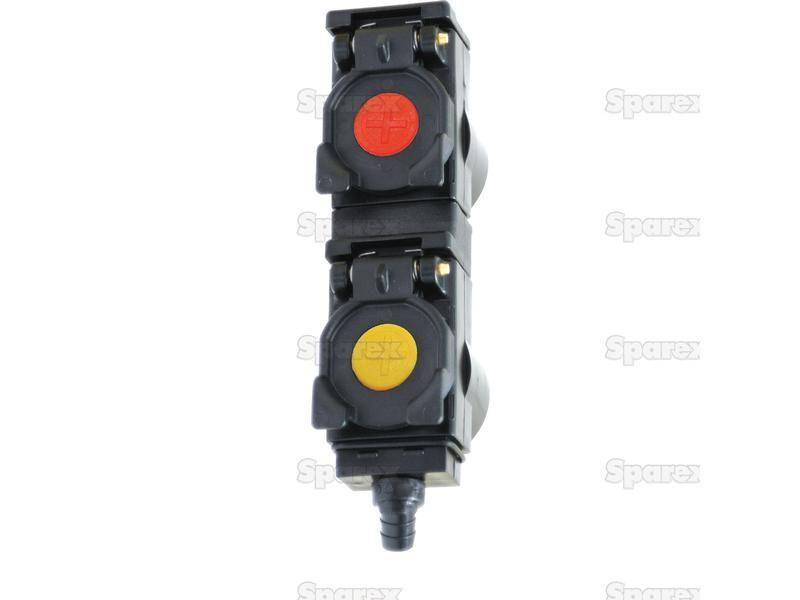 Oil Collection System Double unit 55mm spacing, with Yellow and Red Clips Faster S.p.A (TARV 2 55 GR, TARV255GR)