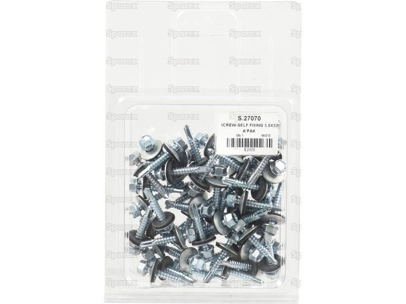 Hexagon Head Self Fixing (TEK) Screw, Size: 5.5 x 32mm (Din 7504K)