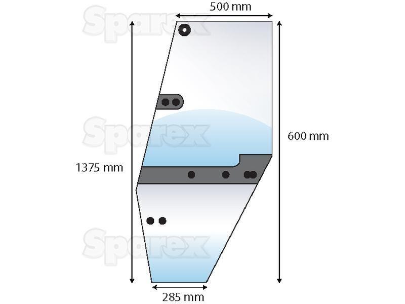 Door Glass LH for Steyr 8070