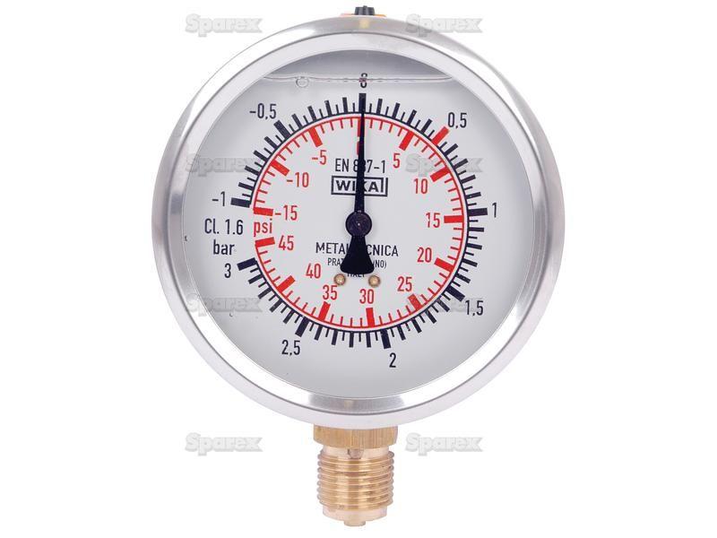 Glycerin pressure gauge 1/2'' (-1/+3 Bar)