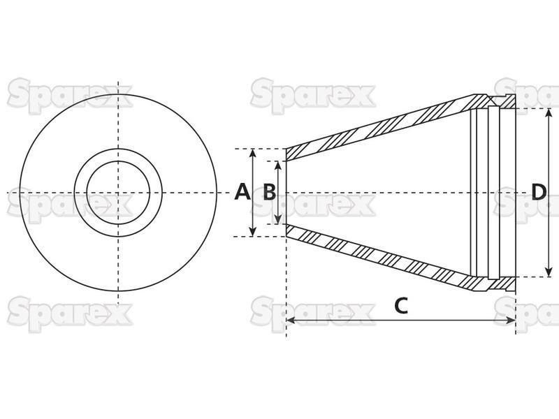 Rubber Cone 6" B | for Bauer Slurry Equipment