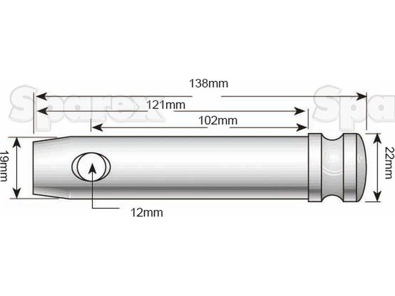 Top link pin 19x102mm Cat. 1