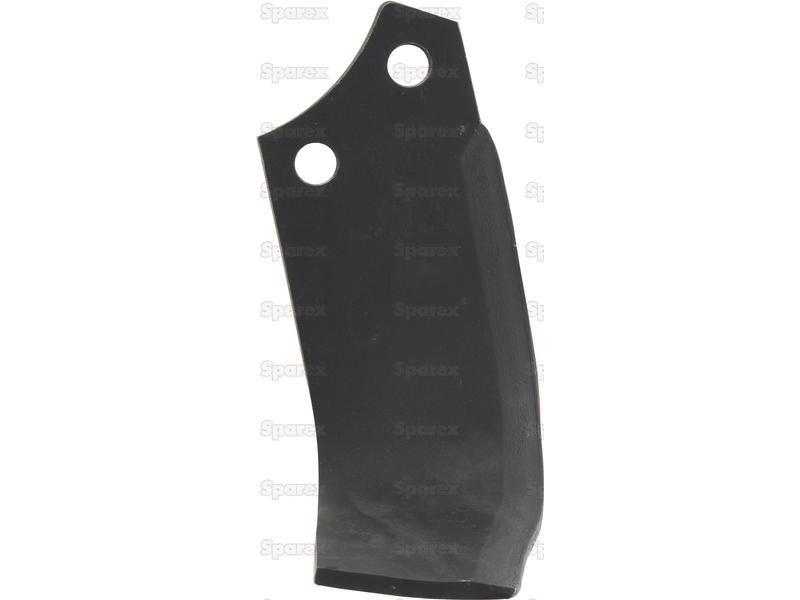 Rotavator Blade Curved LH 80x7mm Height: 192mm. Hole centres: 48mm. Hole Ø: 14.5mm. Replacement for Maschio for Maschio
