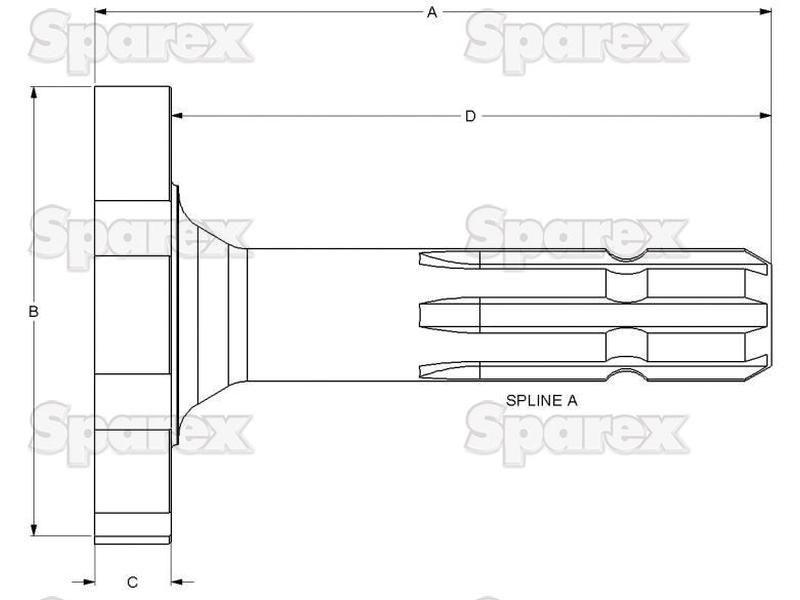Transmission PTO Output Shaft for Massey Ferguson