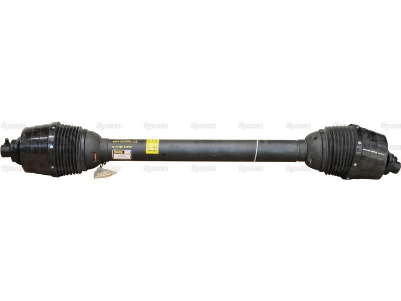 PTO Shaft - EUCV Wide Angle - Both Ends, (Lz) Length: 1010mm, 1 3/8'' x 6 Spline 80° W.A. to 1 3/8'' x 6 Spline 80° W.A.