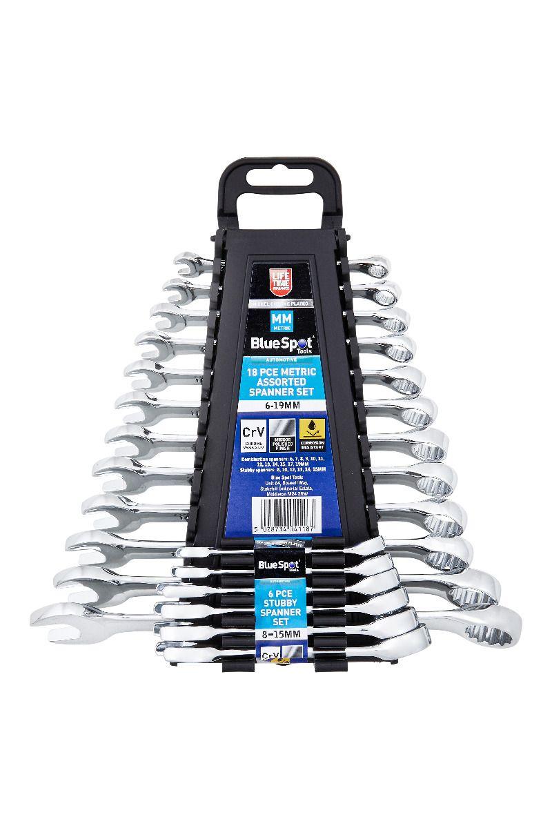 Blue Spot Tools 18 PCE Metric Assorted Spanner Set 6-19mm