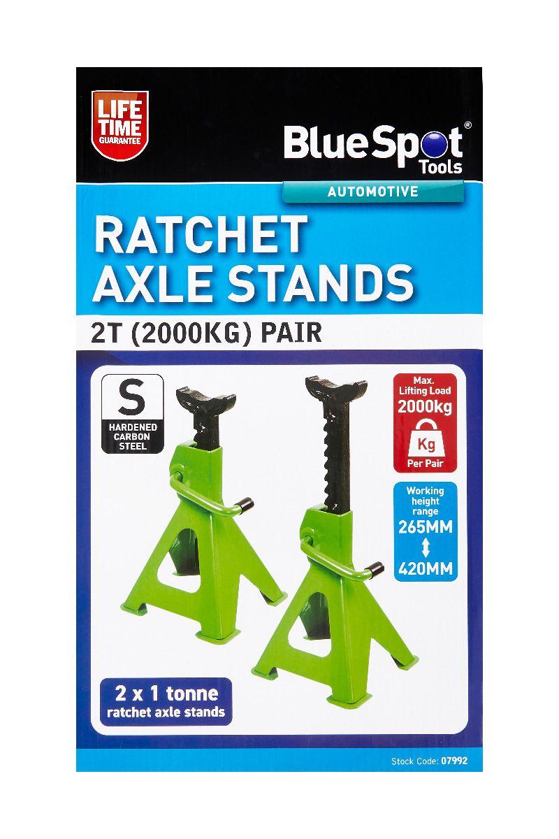 Blue Spot Tools 2T (2000KG) Pair Ratchet Jack Stands