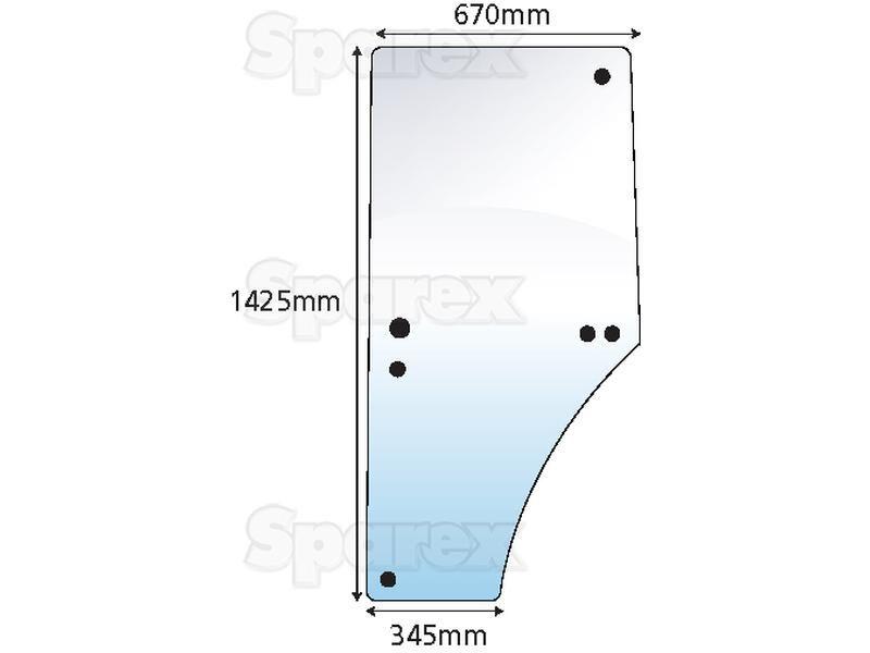 Door Glass LH for John Deere 6800 (6000 Series)