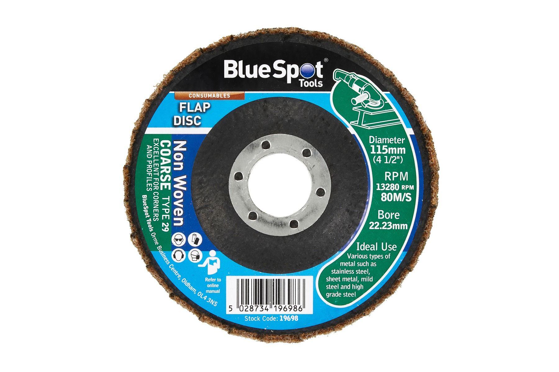 Blue Spot Tools 115mm (4.5") Coarse Non Woven Flap Disc