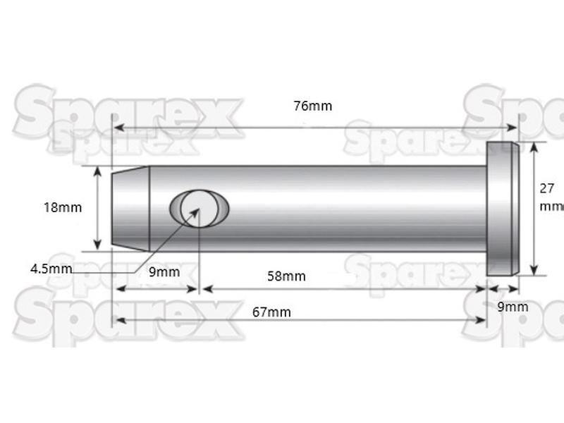 Lower link pin 18x57mm Cat. for John Deere 6910 (6010 Series)