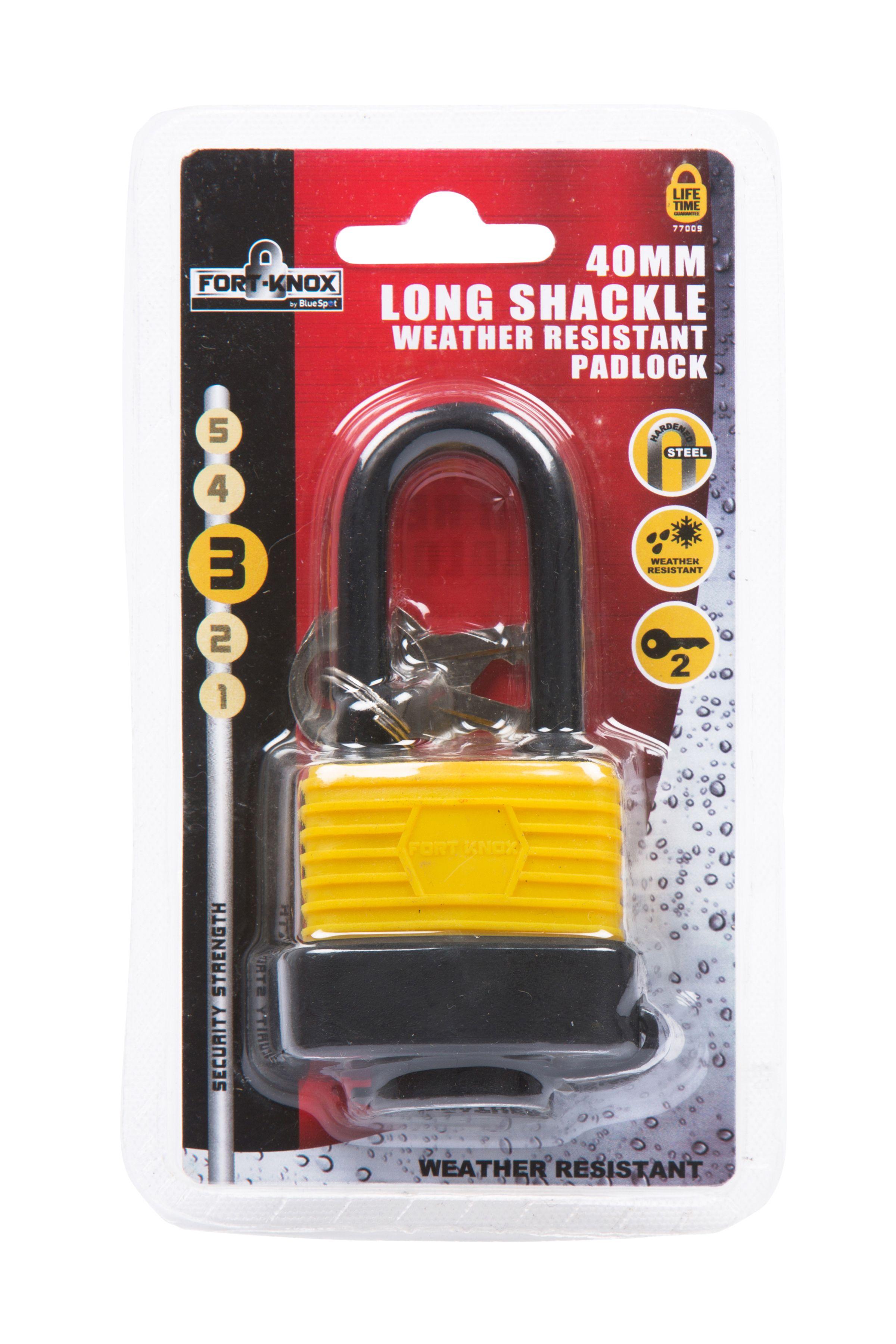Blue Spot Tools 40mm Long Shackle Weather Resistant Padlock
