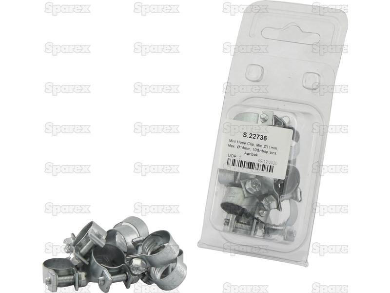 Mini Hose Clip, Min Ø11mm, Max. Ø14mm, 10 pcs. Agripak.