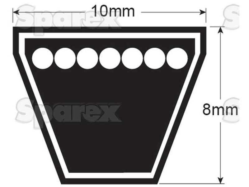 Raw Edge Moulded Cogged Belt - AVX Section - Belt No. AVX10x1175 for Ford New Holland TT75